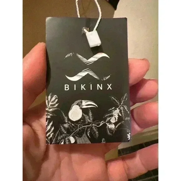 BIKINX Ditsy Floral Adjustable Straps Swimsuit Bikini Top Black White NWT Size L - Picture 10 of 12